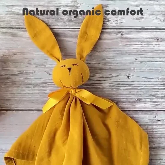 Jambear Organic Cotton Baby Comforter Stuffed Animal Plush Baby Comfort Plush Toys Organic Cotton Baby Comforter Blankets